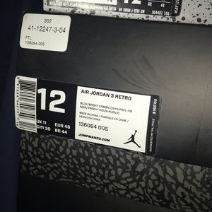 Air Jordan 3 Retro BOX ONLY